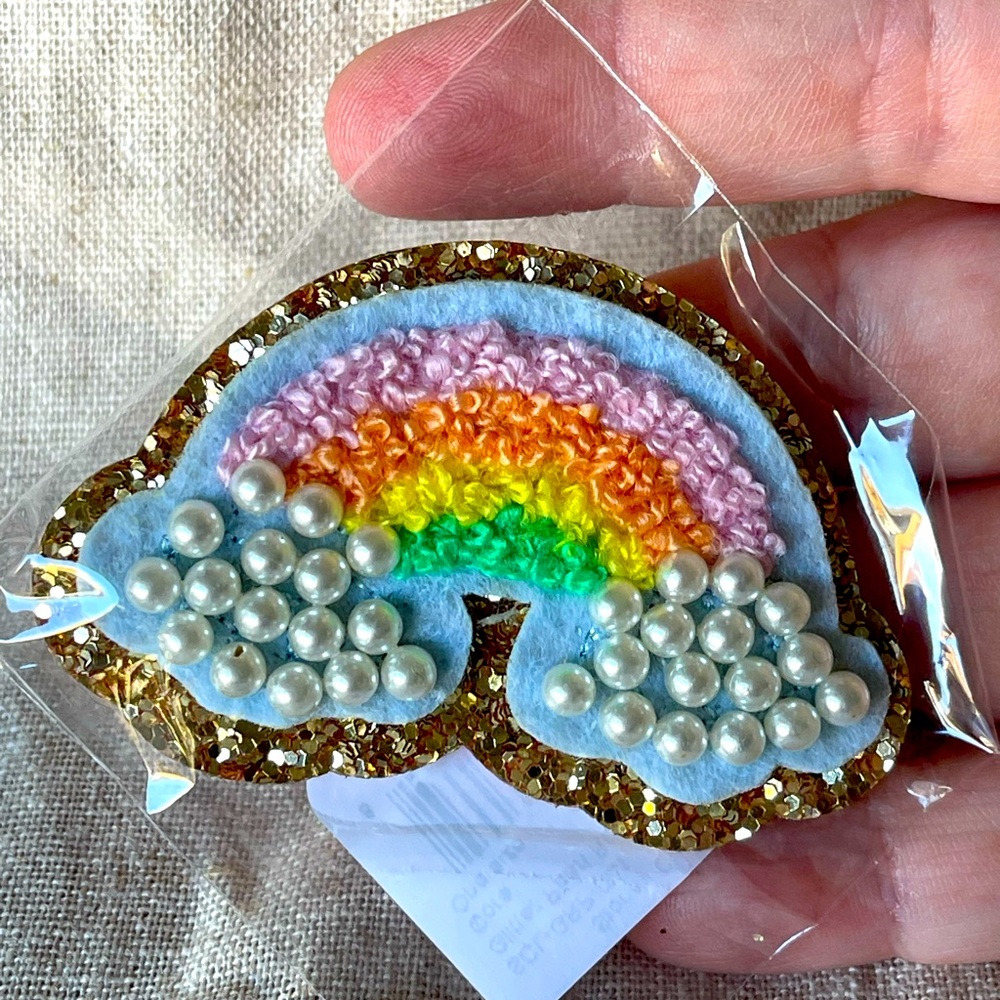 Glitter Pearl Rainbow Stoney Clover Lane sticker patch!